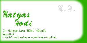 matyas hodi business card