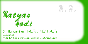 matyas hodi business card